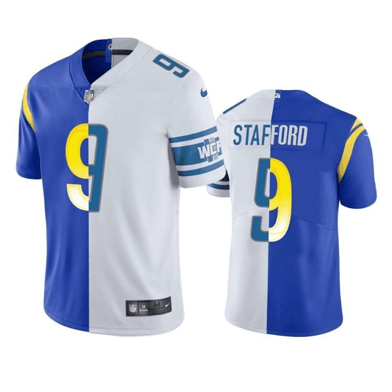 Men 2026 Los Angeles Rams #9 Stafford Blue white Nike Limited NFL Jersey 02